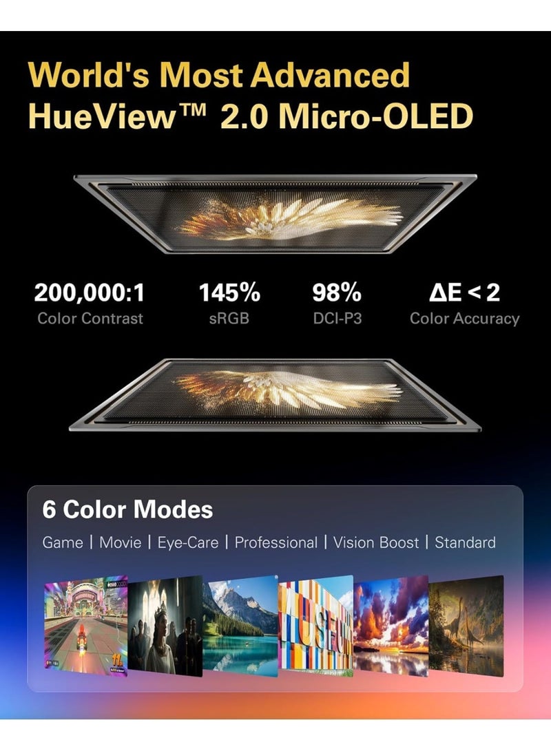 RayNeo Air 3s Pro AR/XR Glasses, 201" 120Hz FHD HueView Display, Portable AR Video Eyewear Gaming Glasses for iPhone 16/15, Android, Mac, Switch, PS5, Steam Deck - Next-Gen Wearable Theater-3Spro - Image 4